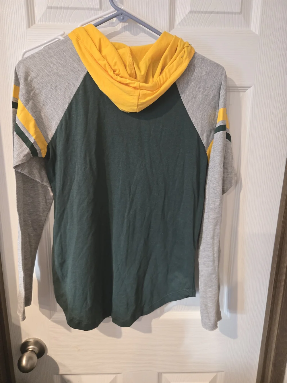 Boys' Hooded Long-Sleeve Tee - Green & Gray Large